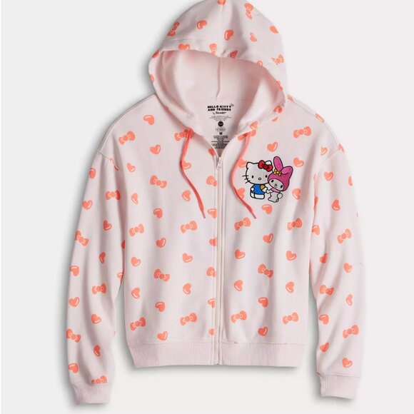 Juniors' Hello Kitty Hearts Zip Up Hoodie new with tags - Picture 1 of 4